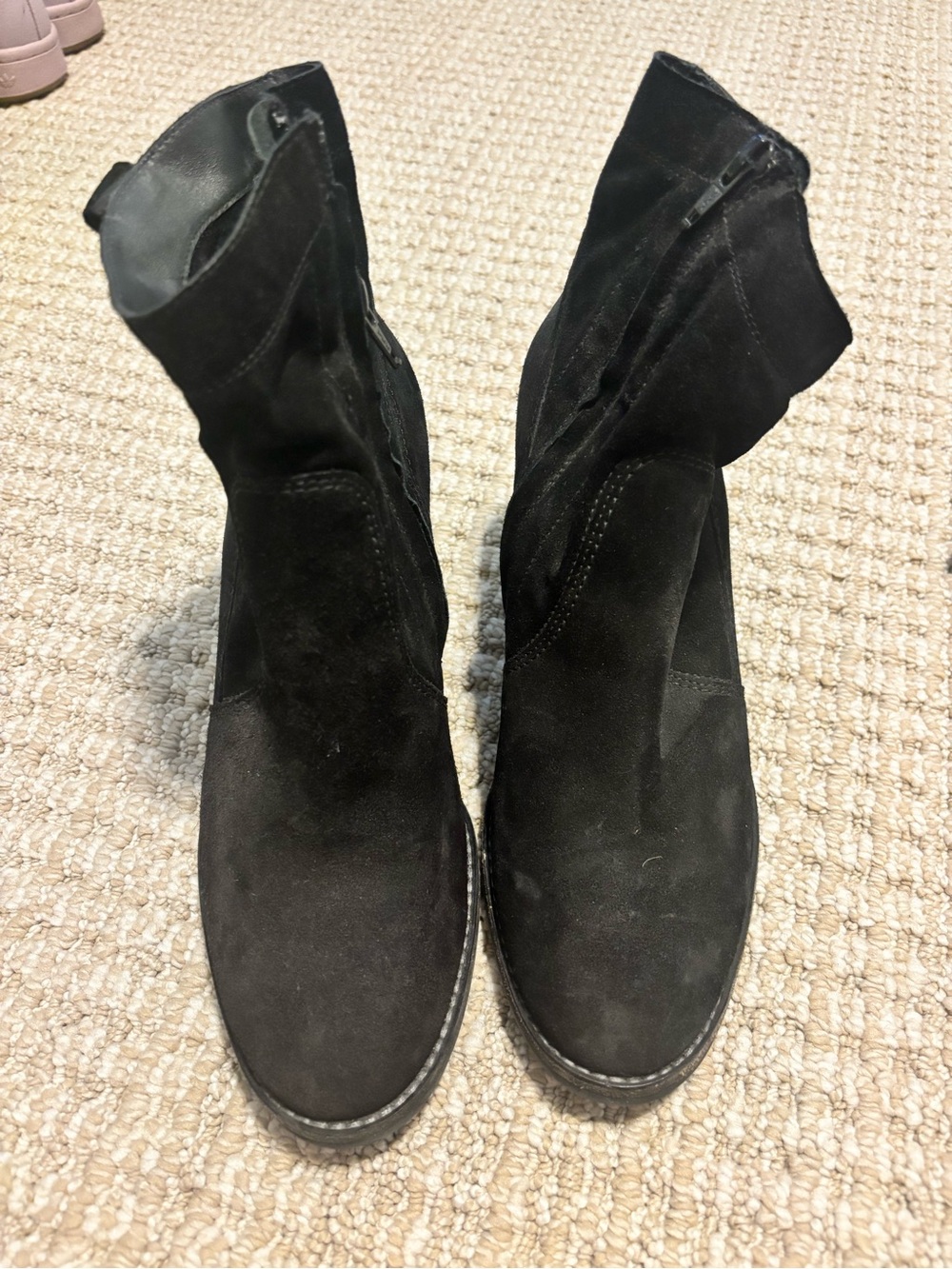 Paul Green Women's Black Suede Ankle Booties with Side Zip